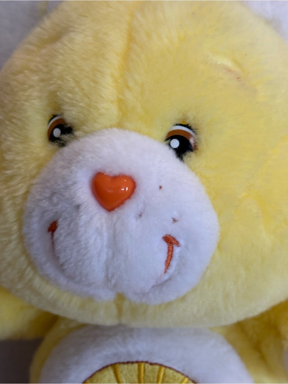 VTG Care Bears Funshine Bear plush With Carlton Cards Tuche Tags Early 2000s 13” - Picture 2 of 14